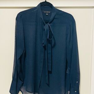 Banana Republic Navy Polka Dot Blouse